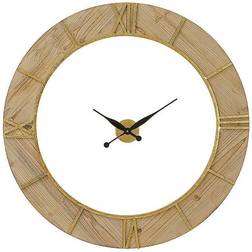 Premier Housewares Wall Wooden For Living Room Gold Roman Numbers Kitchen Wall Contemporary For Bedrooms 98 x 4 x 98 Wall Clock