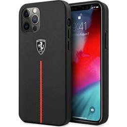 Ferrari FEOMSHCP12LBK iPhone 12 Pro Max czarny/black hardcase Off Track Leather Nylon Stripe