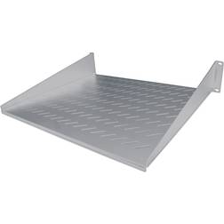 IC Intracom Intellinet 19 Cantilever Shelf, 2U, 2-Point Front Mount, 400mm Depth, Vented, Grey Rackhylde grå, RAL 7035 2U 19