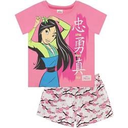 Mulan Girls Loyal Brave True Short Pyjama Set (13-14 Years) (Pink/Grey)