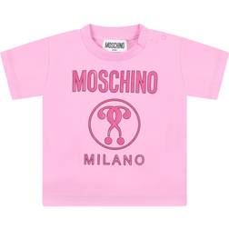 Moschino Kid-Teen Børn Mærket Grafisk T-shirt Sugar Rose mdr Lyserød