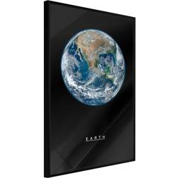 Artgeist med ramme The Solar System: Earth Sort 20x30 Plakat