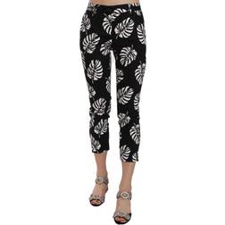 Dolce & Gabbana Womens Palm Leaf Print Skinny Pants Cotton