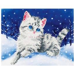 Diamond Dotz Kitten in the Snow with Frame