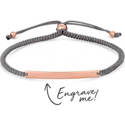 Simply Cord Toggle Bracelet - Rose Gold/Grey