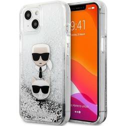 Karl Lagerfeld KLHCP13SKICGLS iPhone 13 mini 5,4 srebrny/silver hardcase Liquid Glitter Karl&Choupette Head