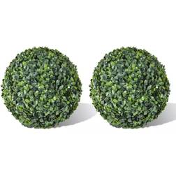 vidaXL Boxwood Set Sculpture Artificial Plant 2pcs