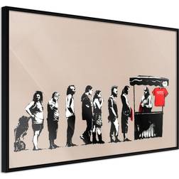 Artgeist med ramme Banksy: Festival Sort 30x20 Plakat