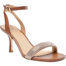 Michael Kors Carrie Embellished Metallic Snake Embossed Leather Sandal