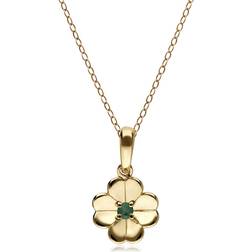Gemondo Gardenia Clover Pendant - Gold/Emerald