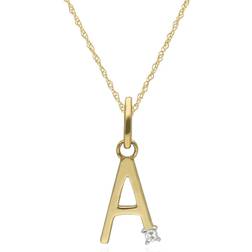 Gemondo Initial A-Z Letter Necklace - Gold/Diamond