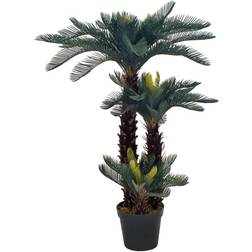 vidaXL Kunstig cycaspalme med urtepotte grøn 125 cm Kunstig plante