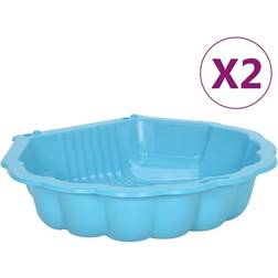 vidaXL Sandpits 2 pcs Blue 77x87x21cm Plastic