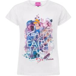 Cinderella Flickor verkligheten är bara en saga T-Shirt White/Blue/Pink 14-15