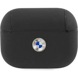 BMW BMAPSSLBK AirPods Pro cover czarny/black Geniune Leather Silver Logo