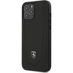 Ferrari Coque Cuir Noir avec Logo Argent Compatible avec IPHONE 12 Pro Max (6.7)