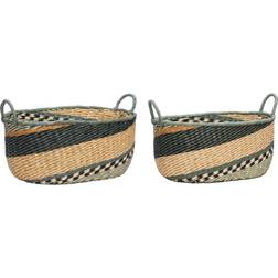 Hübsch Cable Baskets Natural/Multicolour (set of 2) 45x32xh22, 50x35xh23cm Kurv