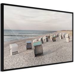 Artgeist med ramme Baltic Beach Chairs Sort 30x20 Plakat