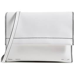 Proenza Schouler Accordion Flap Leather Crossbody Bag Optic White one-size