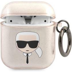 Karl Lagerfeld KLA2UKHGD AirPods cover zloty/gold Glitter Karl`s Head