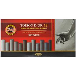 Koh-I-Noor TOISON D'OR 8522 Artist's Soft Pastels Grey (Pack of 12)