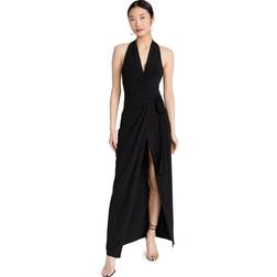 Norma Kamali Halter Wrap Gown