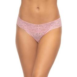 Felina Signature Stretchy Lace Low Rise Thong - Pink Nectar