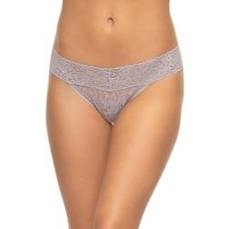 Felina Signature Stretchy Lace Low Rise Thong - Gull Gray