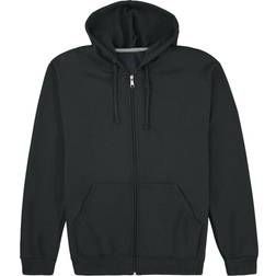 Fruit of the Loom Eversoft Fleece Full Zip Hoodie Sweatshirt Unisex - Black Heather