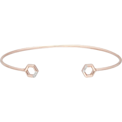 Gemondo Hexagon Open Bangle - Rose Gold/Diamonds