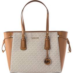 Michael Kors Voyager Medium Multi Function Top Zip Tote Bag - Vanilla/Acorn