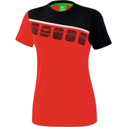 Erima 5-C T-shirt Women - Red/Black/White