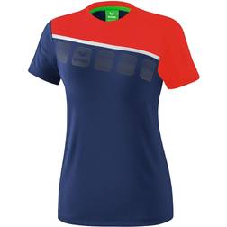 Erima 5-C T-shirt Women - New Navy/Red/White