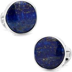 Cufflinks Inc Classic Sterling Silver & Lapis Round Formal Cufflinks