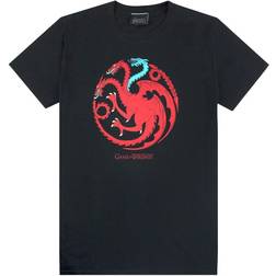 Game of Thrones T-shirt med emblem från is och eld drakar för män