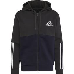 Adidas Essentials Colorblock Fleece Full-Zip Hoodie - Carbon/Legend Ink