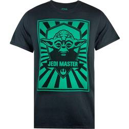 Star Wars Mens Yoda Jedi Master Poster T-Shirt (Black/Green)