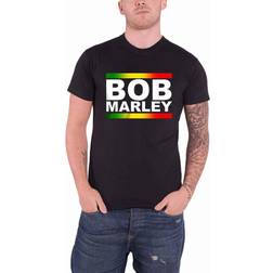 Slowmoose Bob Marley Men's Rasta Band Block Short Sleeve T-Shirt, Black