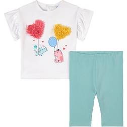 Mayoral Balloons T-shirt And Leggings Set - Turquoise