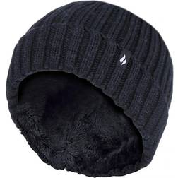 Heat Holders Kid's Open Road Ribbed Turn Over Hat - Black