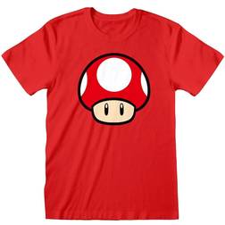 Super Mario Super Mario Unisex Adult Power Up Mushroom T-Shirt (Red)