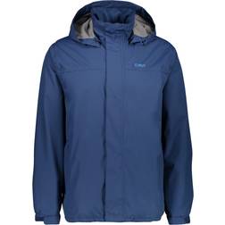 CMP Uomo Giacca con cappuccio Button Rain - Bleu