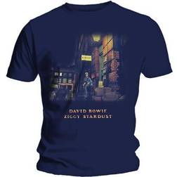 David Bowie Men's Ziggy Stardust Short Sleeve T-Shirt, (Navy)