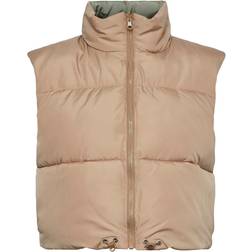 Pieces Pcnadia Short Puffer Vest Mink