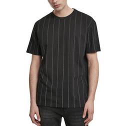 Urban Classics Men's T-Shirt Oversized Pinstripe Tee, Black