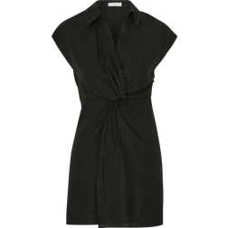 Mango Linen-blend Shirt Dress - Black