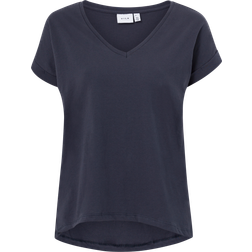 Vila Basic-V-Ausschnitt T-Shirt - Weiß