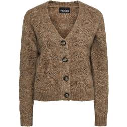 Pieces Cardigan 'Bibbi' - Marron