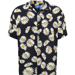 Jack & Jones Originals Skjorte med reverskrave og marguerit-print-Sort