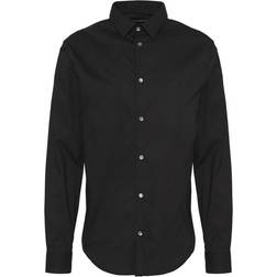 Emporio Armani Logo Long Sleeve Shirt - Black Men